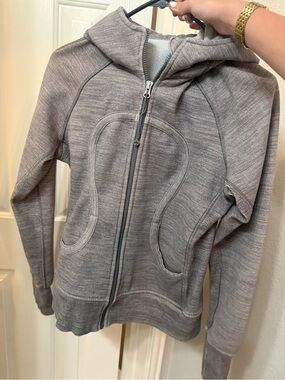 lululemon athletica Girls' Heather Gray Hooded Zip Jacket